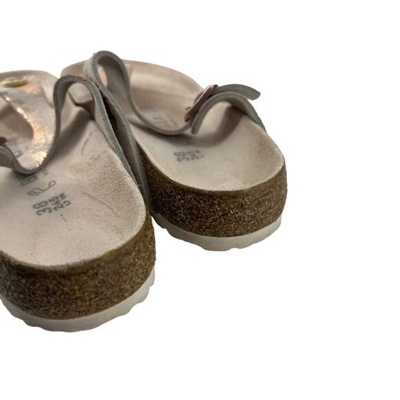 Birkenstock Gizeh Thongs Metallic Rose Leather Shoes Flip Flops Sandals Size 38 - Picture 5 of 12